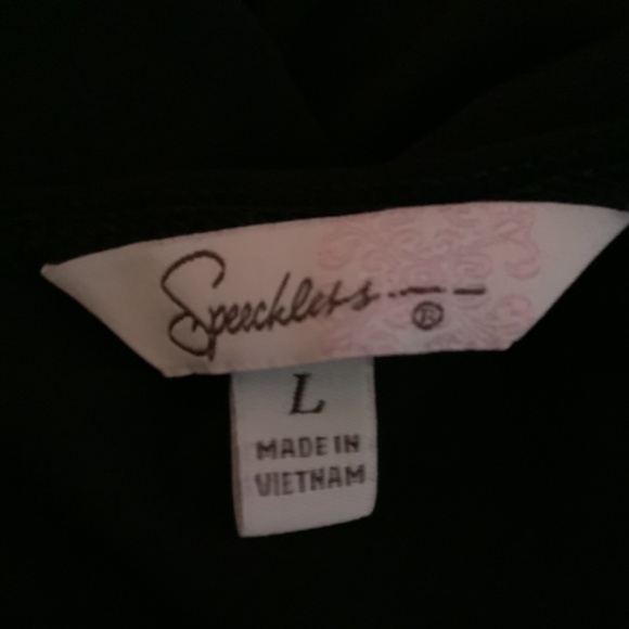 Women’s Speechless Black/white Peplum Top Size L - Picture 12 of 15